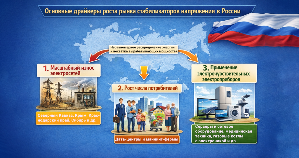 Драйверы рынка стабилизаторов напряжения в России Драйверы рынка стабилизаторов напряжения в России картинка