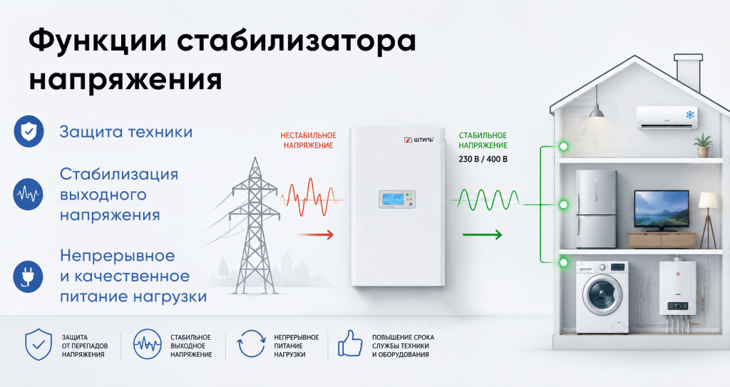 Функции стабилизатора напряжения Функции стабилизатора напряжения картинка