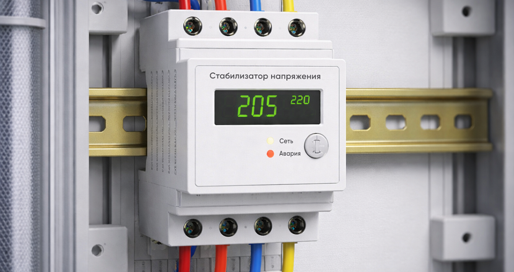 Стабилизаторы напряжения на дин-рейке картинка